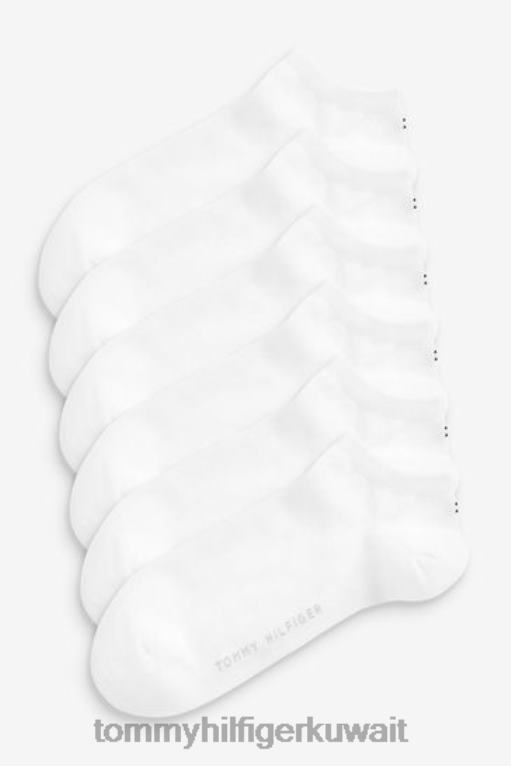 أبيض Tommy Hilfiger جوارب رياضية للرجال 6 قطع 446443200