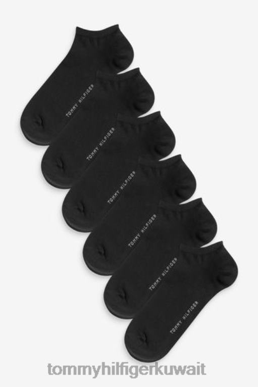 أسود Tommy Hilfiger جوارب رياضية للرجال 6 قطع 446443321