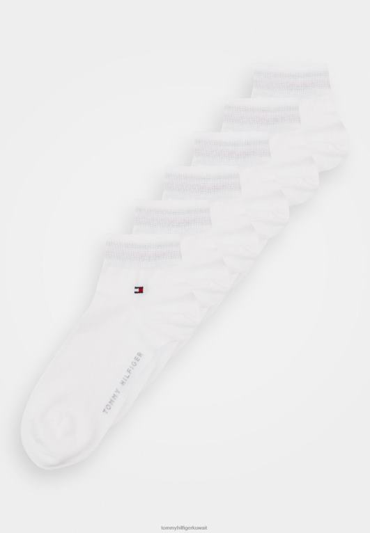 أبيض Tommy Hilfiger جوارب للرجال من ربع إيكوم، 6 قطع 446444107