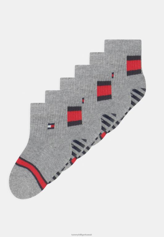 رمادي Tommy Hilfiger جوارب بيبي فلاج للجنسين، 6 قطع 446446906