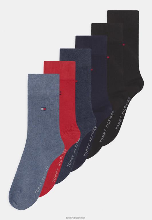 جينز أسود Tommy Hilfiger جوارب أساسية للأطفال للجنسين مكونة من 6 قطع 446446959