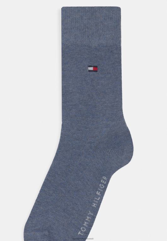 أسود/جينز/أزرق منتصف الليل Tommy Hilfiger جوارب أساسية للأطفال للجنسين مكونة من 6 قطع 446448887