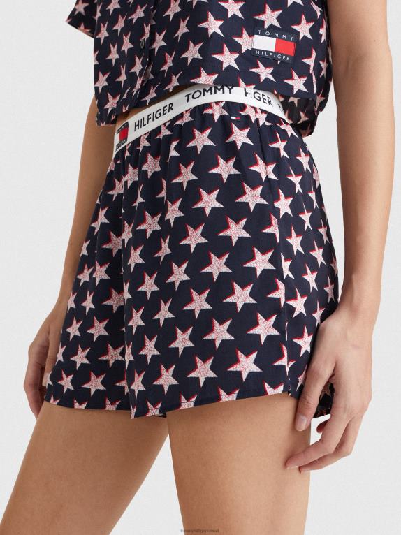 نجم الإزاحة Tommy Hilfiger شورت بحزام خصر بشعار الماركة 85 نجمة 446442272