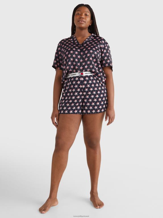 نجم الإزاحة Tommy Hilfiger شورت بحزام خصر بشعار الماركة وطباعة 85 نجمة 446442441