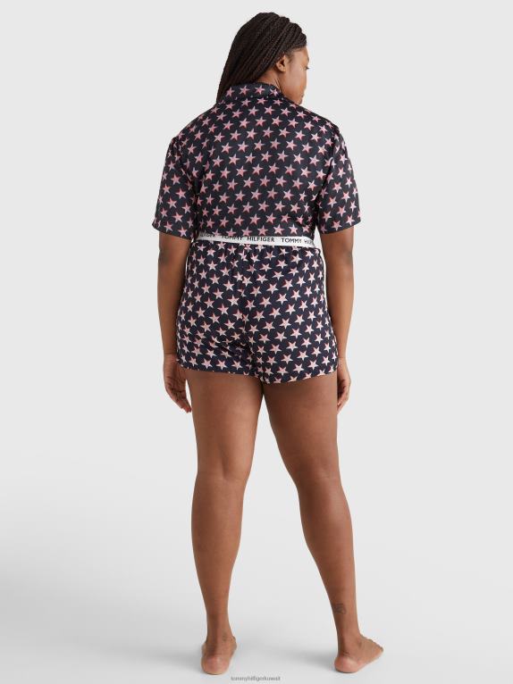 نجم الإزاحة Tommy Hilfiger شورت بحزام خصر بشعار الماركة وطباعة 85 نجمة 446442441