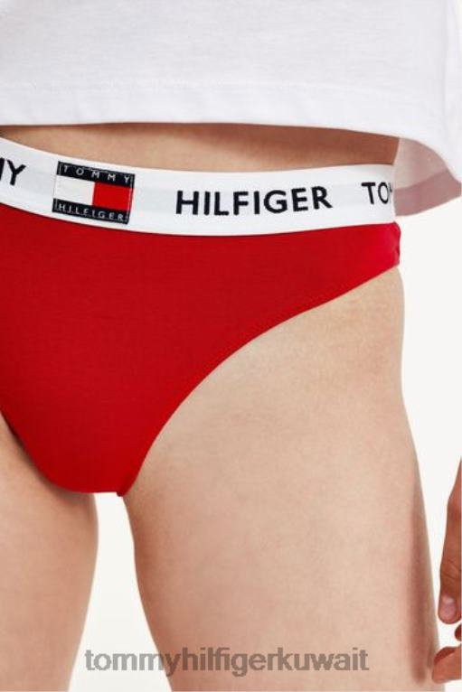 أحمر Tommy Hilfiger سراويل داخلية نسائية من القطن 85 446443420