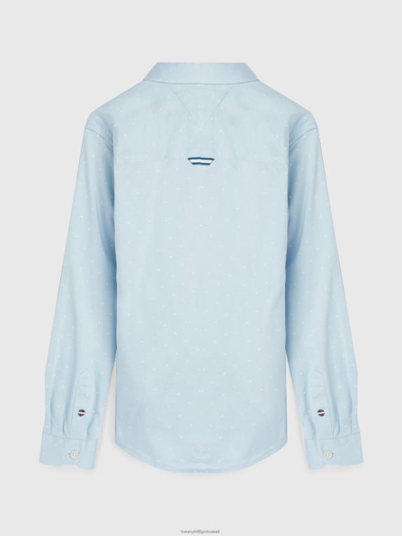 الأزرق الهادئ Tommy Hilfiger قميص جيرسي للأولاد من عمر 8 إلى 16 سنة بياقة بأزرار سفلية 44644152