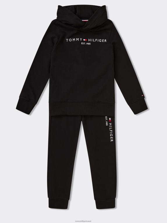 أسود Tommy Hilfiger مجموعة أساسية بغطاء للرأس للأولاد من سن 8 إلى 16 عامًا 44644239