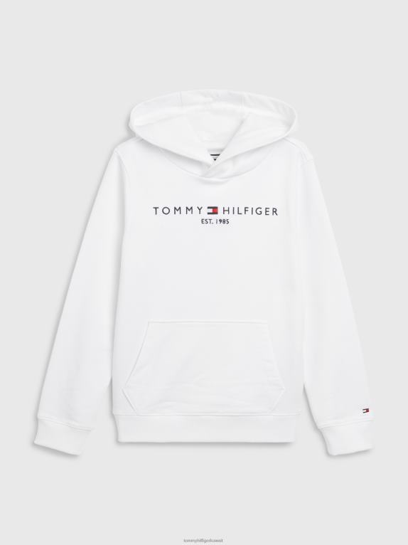 أبيض Tommy Hilfiger سترة بقلنسوة للأطفال من الجنسين من 8 إلى 16 عامًا 446442633