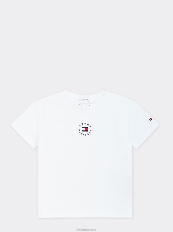 أبيض Tommy Hilfiger تيشيرت بشعار تراثي للأطفال من الجنسين 8-16 سنة 44644308