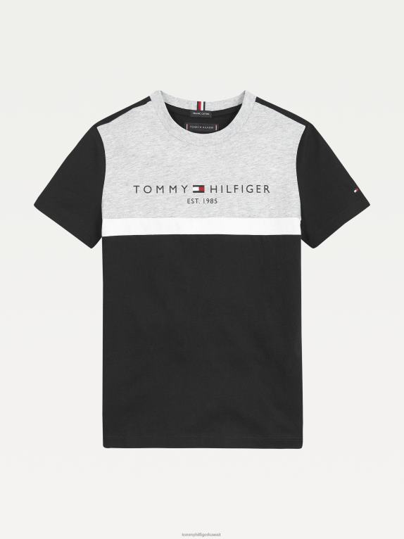 أسود Tommy Hilfiger تيشيرت للأولاد من عمر 8 إلى 16 عامًا بألوان أساسية 44644338