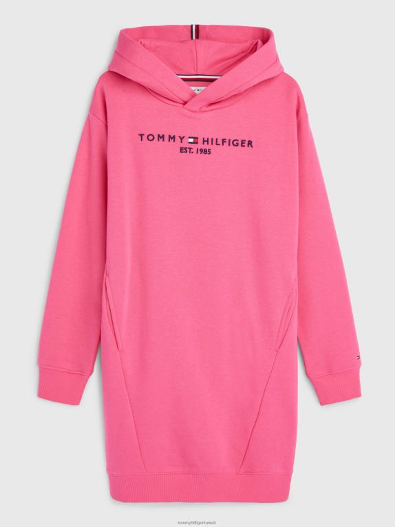 التنبيه الوردي Tommy Hilfiger فستان بقلنسوة أساسي للفتيات من سن 8 إلى 16 عامًا 44644401