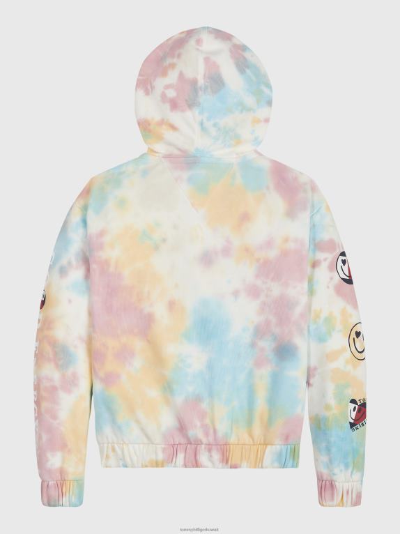 قوس المطر Tommy Hilfiger سترة بغطاء للرأس للفتيات من سن 8 إلى 16 سنة بسحاب من خلال ربطة العنق 44644442