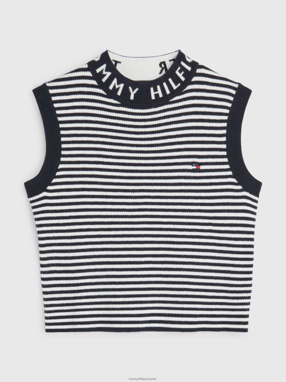 سماء الصحراء / القديمة Tommy Hilfiger بلوزة بدون أكمام بشريط حول الرقبة للفتيات من 8 إلى 16 سنة 44644468