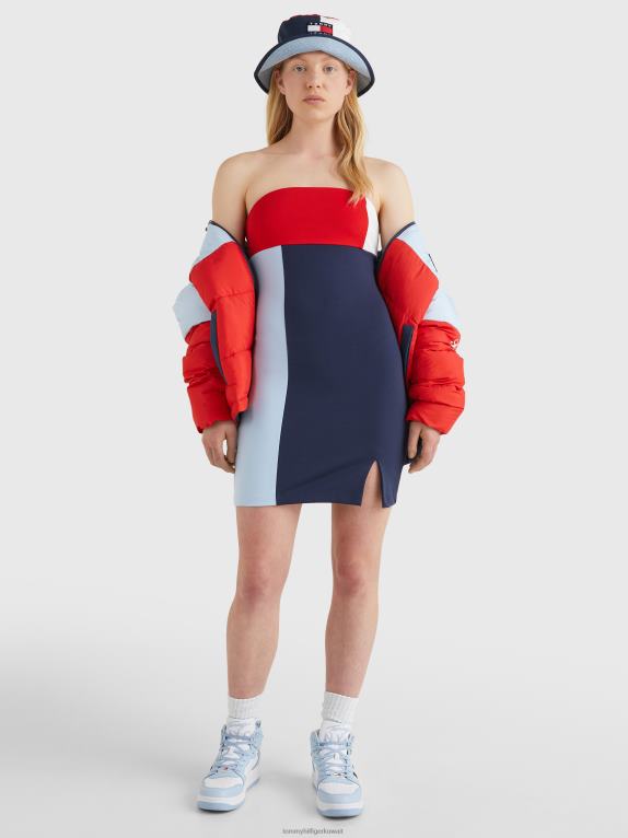 الشفق البحرية/متعددة Tommy Hilfiger فستان Bodycon متباين الألوان 446442045