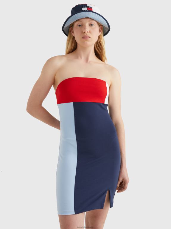 الشفق البحرية/متعددة Tommy Hilfiger فستان Bodycon متباين الألوان 446442045