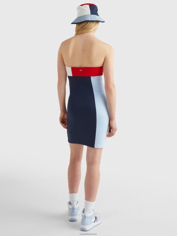 الشفق البحرية/متعددة Tommy Hilfiger فستان Bodycon متباين الألوان 446442045