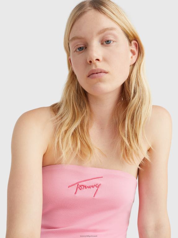 الوردي الطازج Tommy Hilfiger فستان Bodycon مطرز بتوقيع 446442058