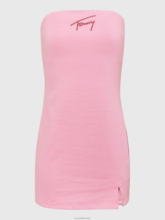 الوردي الطازج Tommy Hilfiger فستان Bodycon مطرز بتوقيع 446442058