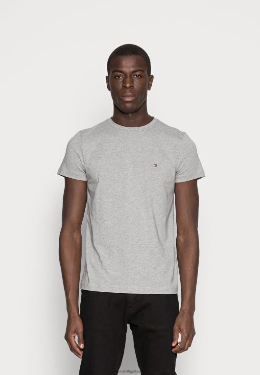 هيذر السحابة Tommy Hilfiger تي شيرت أساسي جديد قابل للتمدد برقبة على شكل حرف C 446447275