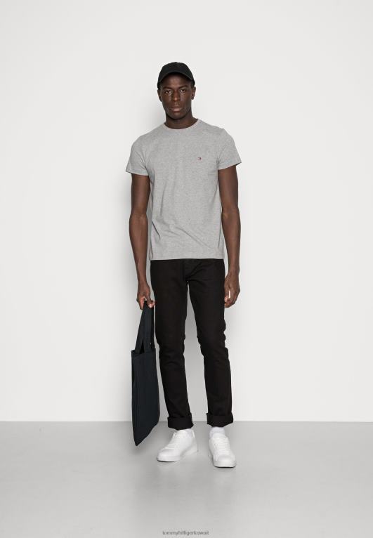 هيذر السحابة Tommy Hilfiger تي شيرت أساسي جديد قابل للتمدد برقبة على شكل حرف C 446447275