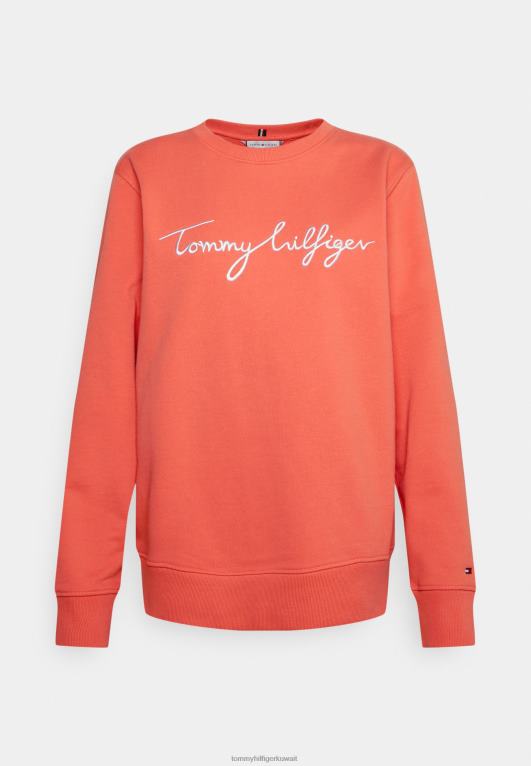 المرجان الكريستالي Tommy Hilfiger سويت شيرت برقبة على شكل حرف C 446447474