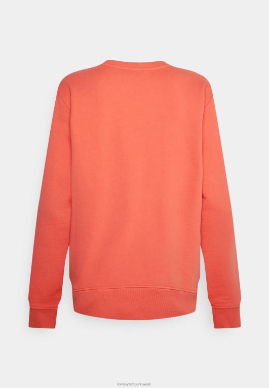 المرجان الكريستالي Tommy Hilfiger سويت شيرت برقبة على شكل حرف C 446447474