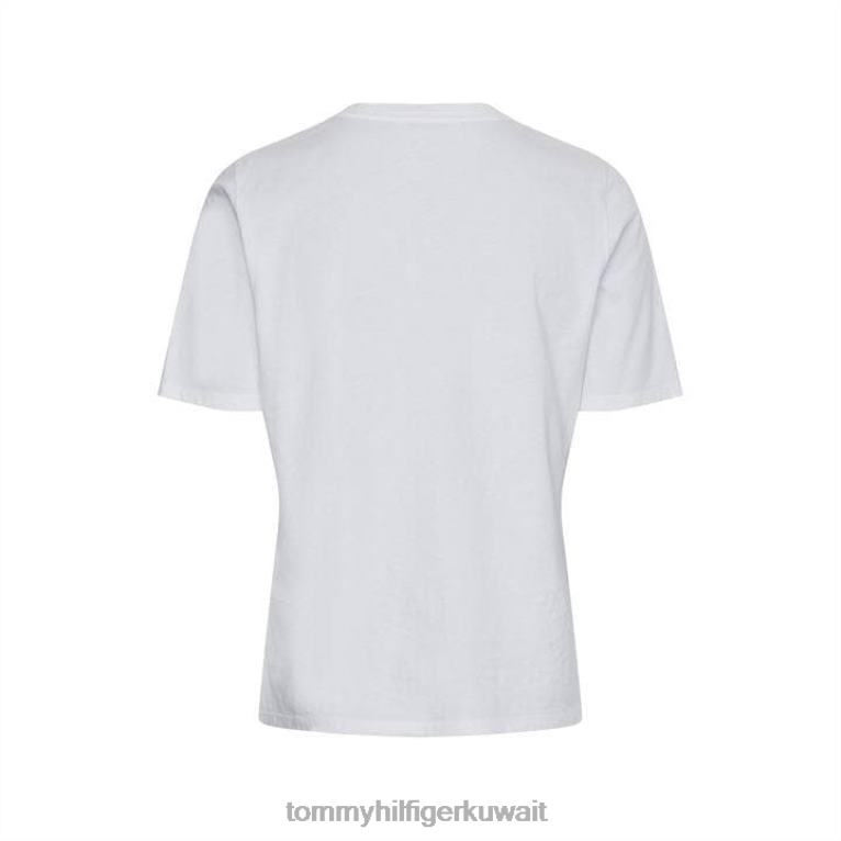 البصرية الأبيض Tommy Hilfiger تي شيرت زهري عادي C-NK 4464420209