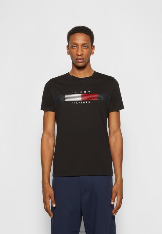 أسود Tommy Hilfiger تي شيرت بطبعة جرافيك من Chest Corp 446444861