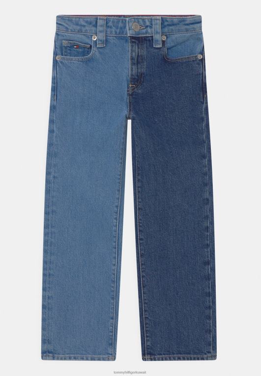 الدنيم الأزرق Tommy Hilfiger صديقة الجينز Colorblock مستقيم الساق 446446347