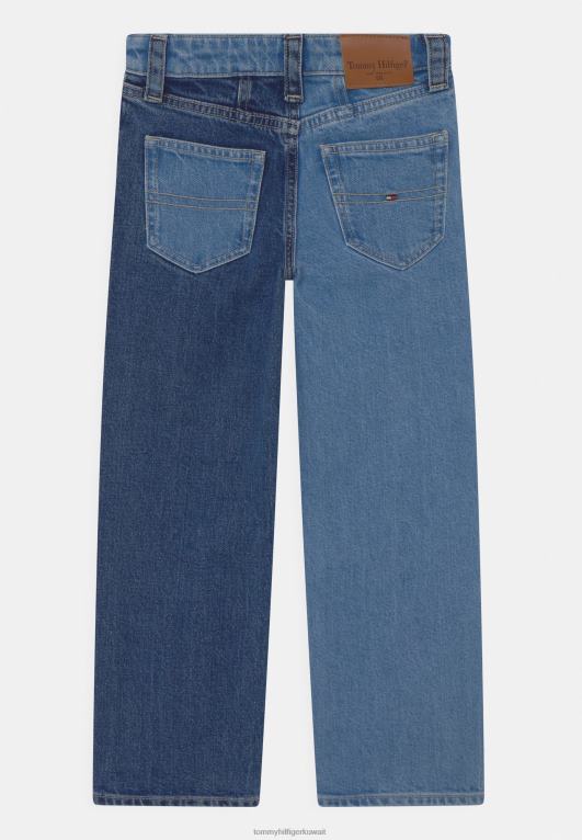 الدنيم الأزرق Tommy Hilfiger صديقة الجينز Colorblock مستقيم الساق 446446347