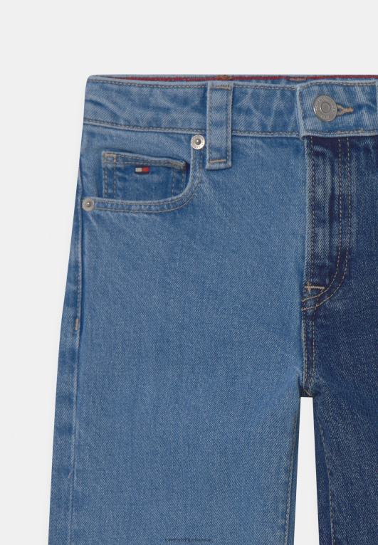الدنيم الأزرق Tommy Hilfiger صديقة الجينز Colorblock مستقيم الساق 446446347