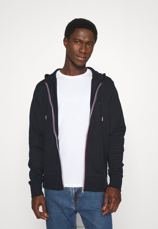 أزرق Tommy Hilfiger سويت شيرت بغطاء للرأس بسحاب من Core C 446447412