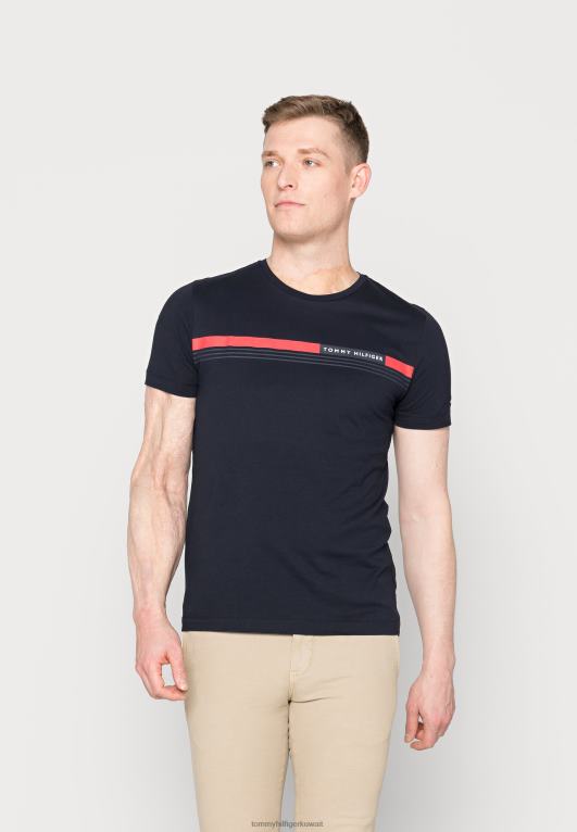 سماء الصحراء Tommy Hilfiger تيشيرت بطبعة شعار أمامي على الصدر من Corp 446448007