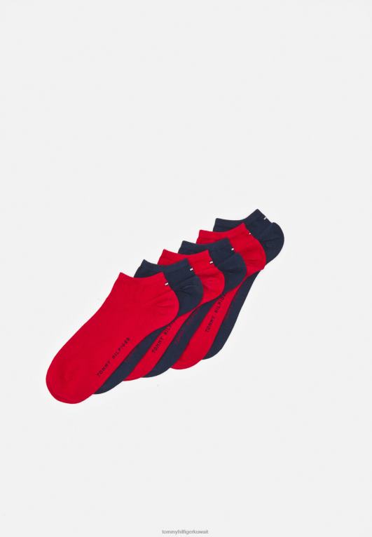 أحمر أزرق Tommy Hilfiger حذاء رياضي للرجال من ECOM مكون من 6 جوارب 446446803