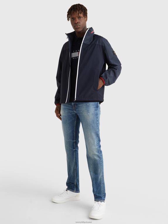 كتلة ألوان سماء الصحراء Tommy Hilfiger سترة بغطاء رأس بسحاب من Gore-tex 44644663