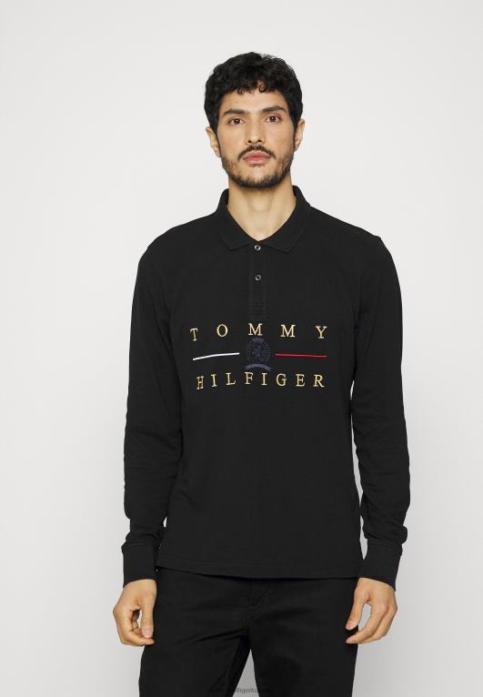 أسود Tommy Hilfiger Icon بلوزة عادية بأكمام طويلة 446445133