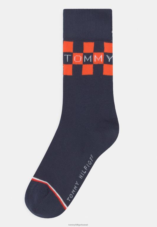 أحمر برتقالي Tommy Hilfiger مجموعة جوارب من Kids RacerCheck Giftbox للجنسين مكونة من 3 قطع 446447110