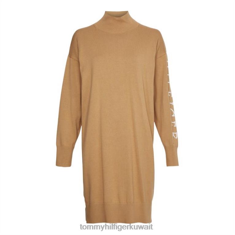 البلد الكاكي Tommy Hilfiger فستان M-NK من القطن برسومات 4464420981