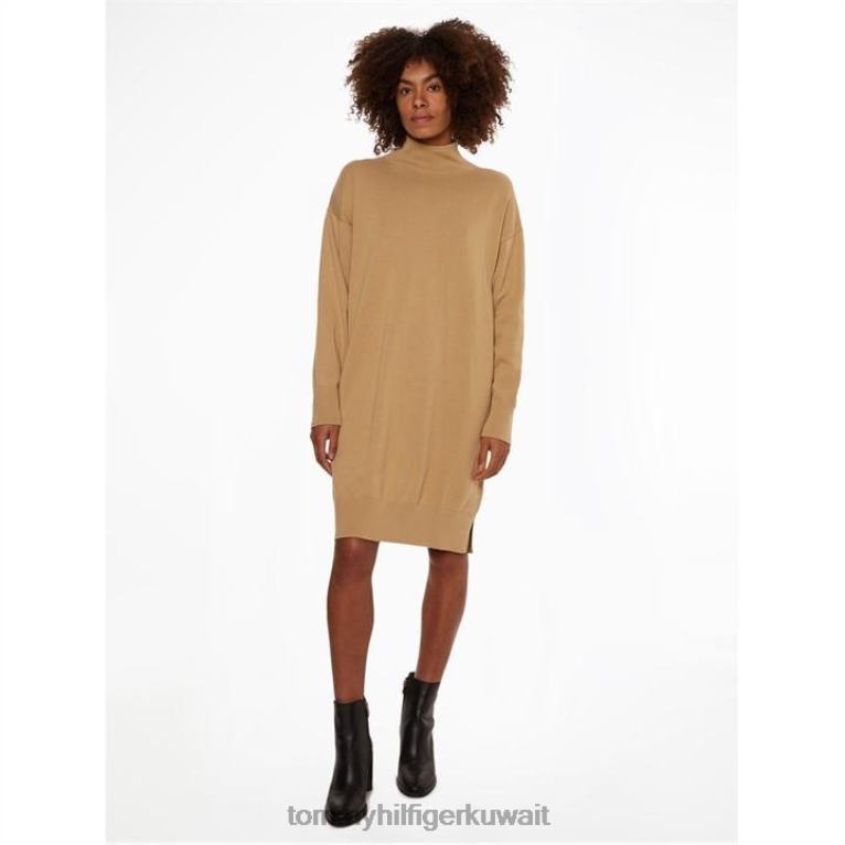 البلد الكاكي Tommy Hilfiger فستان M-NK من القطن برسومات 4464420981