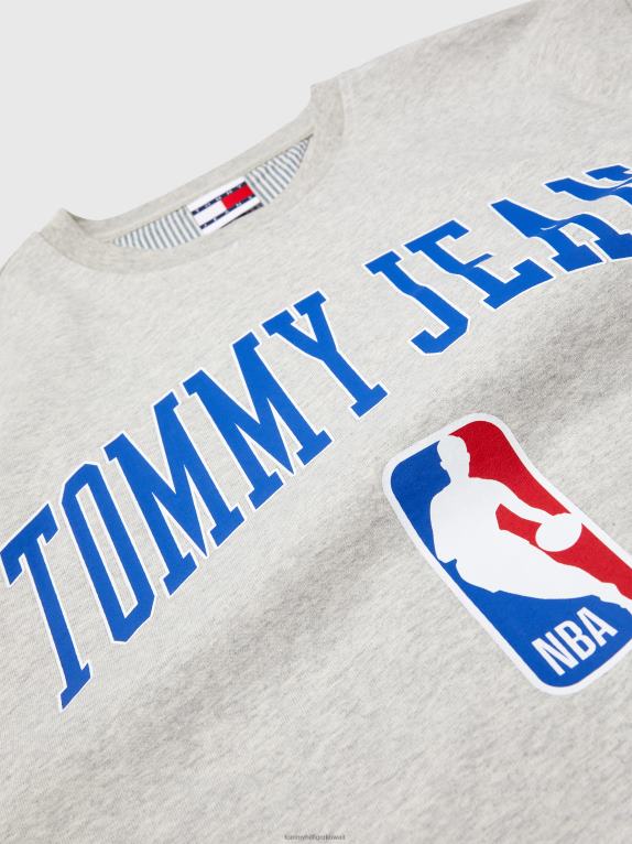 هيذر رمادي Tommy Hilfiger تي شيرت جينز وشعار NBA مريح 446442873