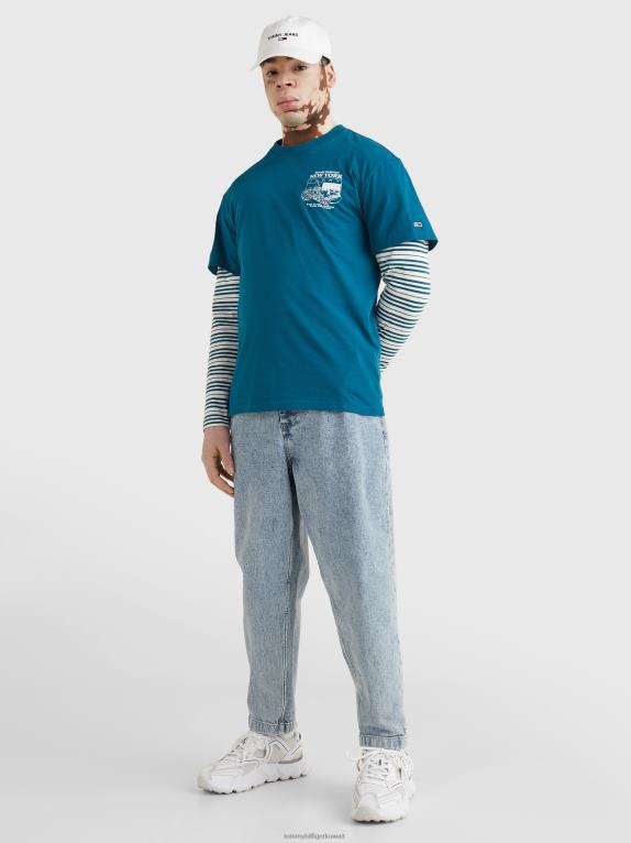 بنزين Tommy Hilfiger تي شيرت برسومات خلفية من NYC 446441617