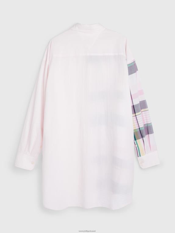 وردي فاتح باستيل Tommy Hilfiger قميص قطني مربعات من Prep crest Madras 446442410