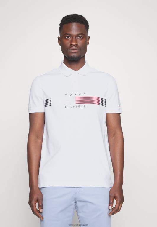 أبيض Tommy Hilfiger قميص بولو RWB Corp جرافيك ريج 446444345