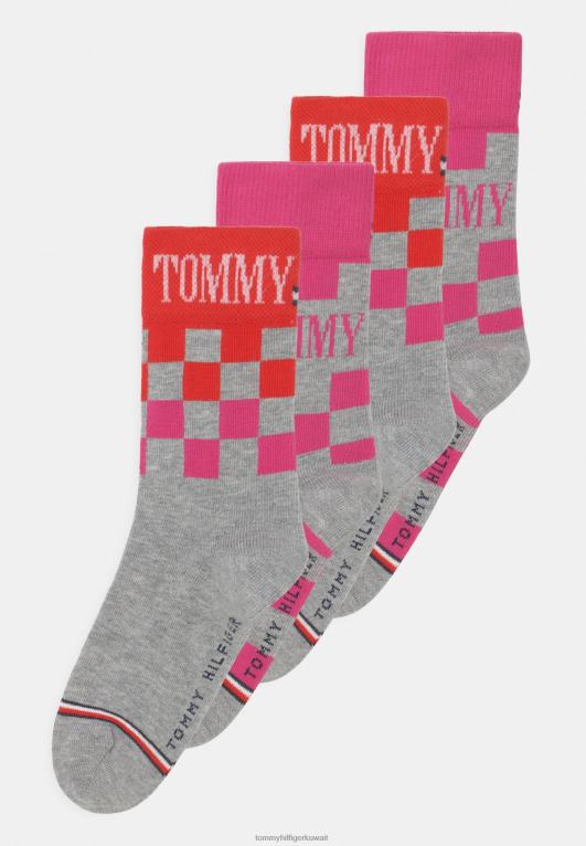 التحرير والسرد أرجواني Tommy Hilfiger جوارب RacerCheck للأطفال مكونة من 4 قطع 446447152