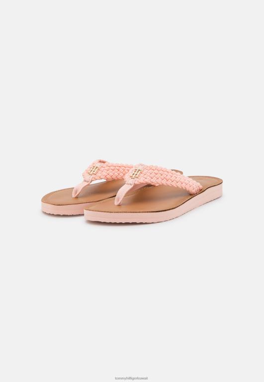 البني الداكن الوردي Tommy Hilfiger صنادل الشاطئ على شكل حرف T 446446390