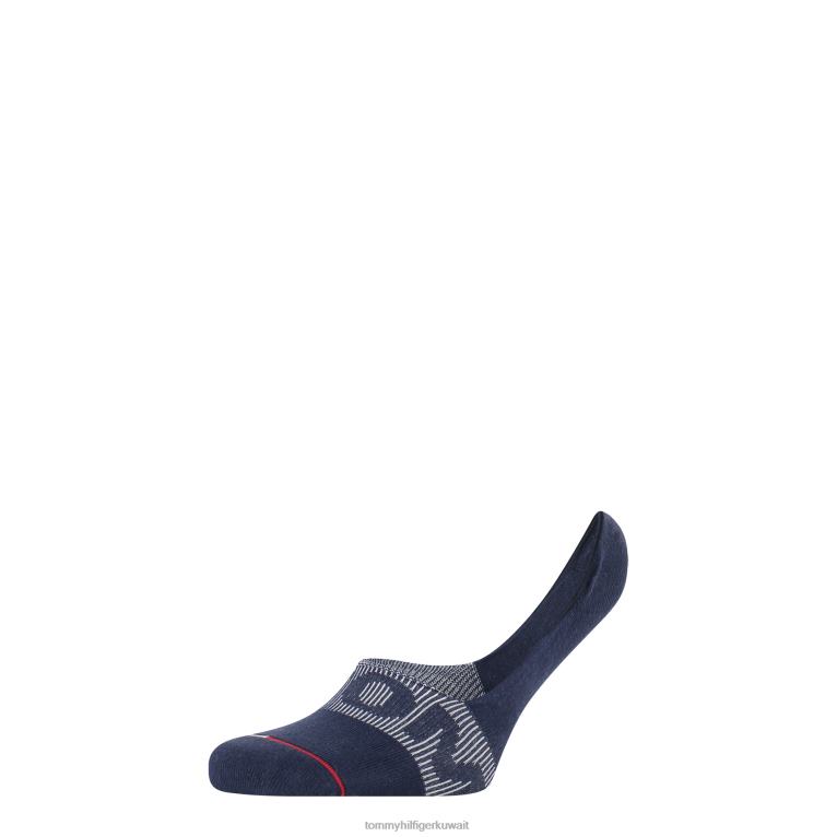 القوات البحرية Tommy Hilfiger عبوة واحدة من جوارب Uni TJ No Show ذات قصة متوسطة مضلعة بشعار الماركة 44644568