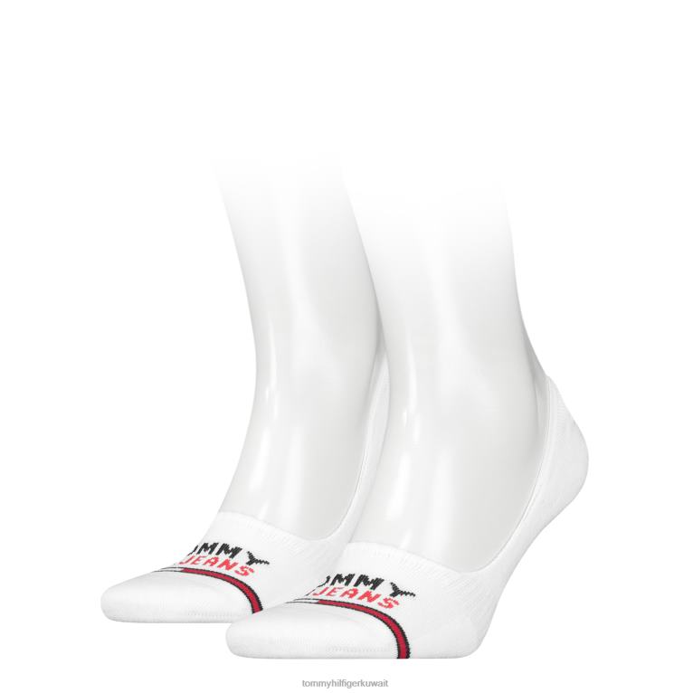أبيض Tommy Hilfiger عبوة من قطعتين من جوارب Uni Tj No Show متوسطة القطع 446441937
