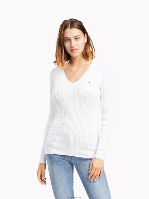 ناصعة البياض Tommy Hilfiger سترة كلاسيكية برقبة على شكل حرف V 446442186