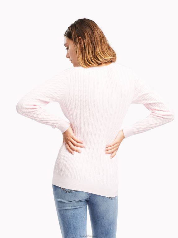 وردي باهت Tommy Hilfiger سترة كلاسيكية برقبة على شكل حرف V 446442192